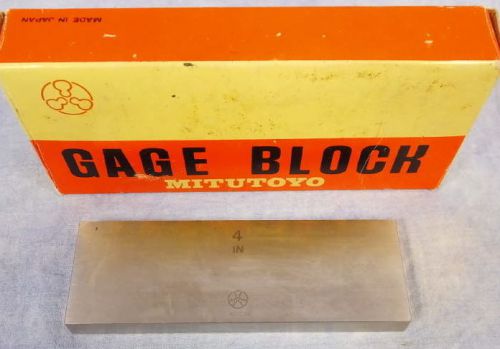 Mitutoyo gage block size 4.0&#034; grade 611204 steel rectangular new w/box for sale