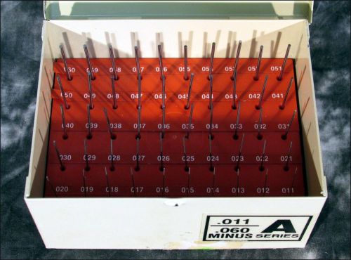 VERMONT A-SERIES 50 PIN GAGE SET: .011-.060&#034; by .001&#034; Minus Tolerance