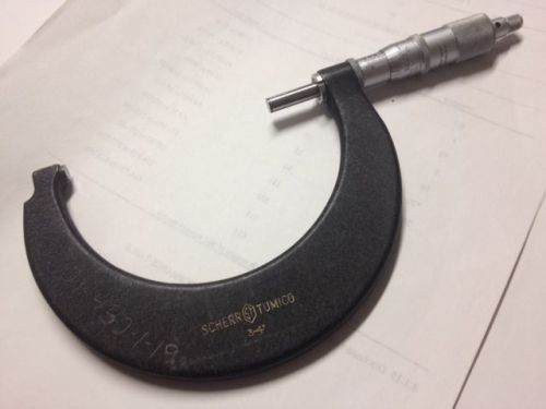 Scherr tumico, 3 - 4&#034; micrometer, used - calibration certificate included for sale