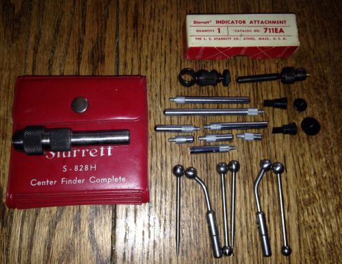 Starrett tool Lot Center Finder S-828H &amp; Several Dial Indicator Attachments!!
