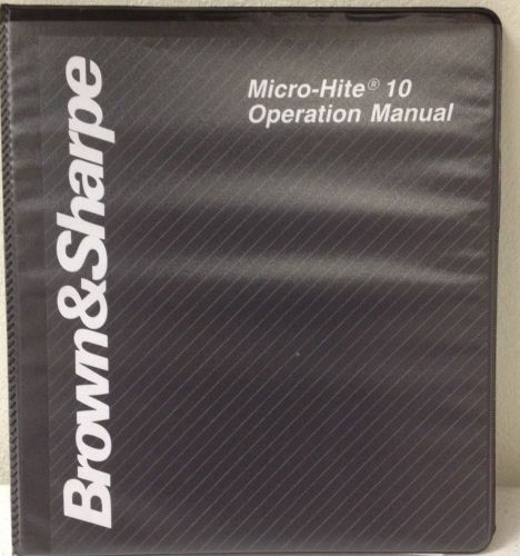 Brown &amp; Sharpe Micro-Hite 10 Operation Manual