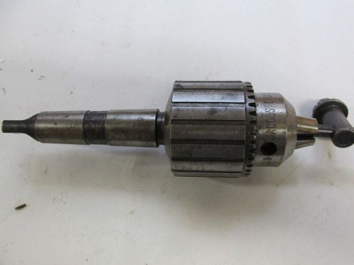 Jacobs chuck 3a,1/8-5/8&#034;cap., #3 morse taper arbor,with chuck key for sale