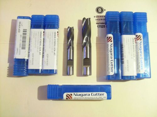Niagara Cutter 1/2 inch and 3/8 inch carbide coated roughing endmills.New. 7pcs.