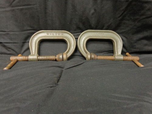 Vintage Wilton 402 C Clamps Set of 2 Army Green 3&#034; Openeing