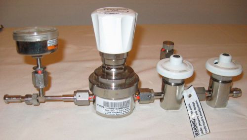 1/4&#034; high purity gas stick, pn, sn2,:tescom 100 regulator, gauge, 2 valves for sale