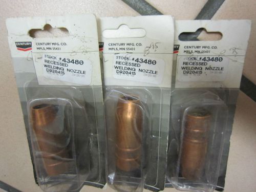 recessed welding nozzle century lincoln lot of 3 part 43480 mig
