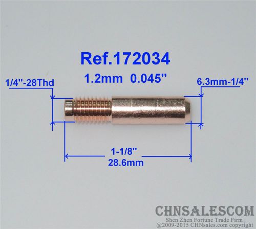 10 pcs miller m-15/25/40 hobart mig welding gun contact tips 172034 0.045&#034; 1.2mm for sale