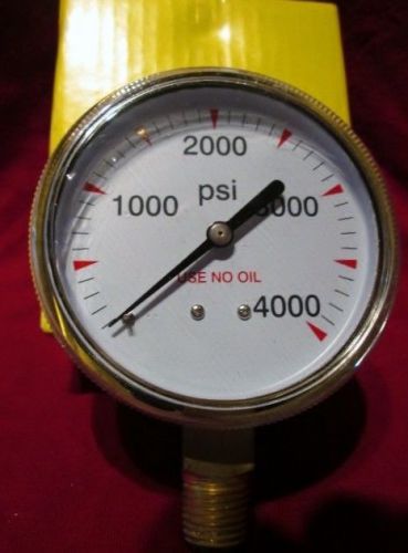 Profax 2 1/2&#034; x 4000 psi gauge pg254000 brass replacement regulator gauge for sale
