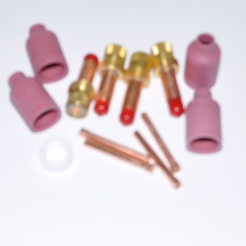 Tig gas lens kit (040, 1/16, 3/32, 1/8) lens, collets, cups for 17,18,26 torches for sale