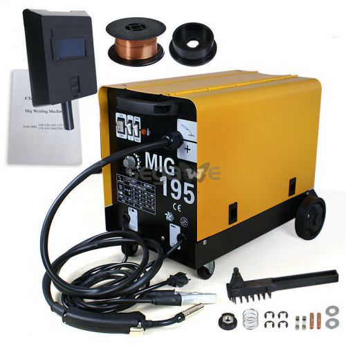 Dual mig 195 flux core auto wire welding machine gas no gas welder un7 for sale