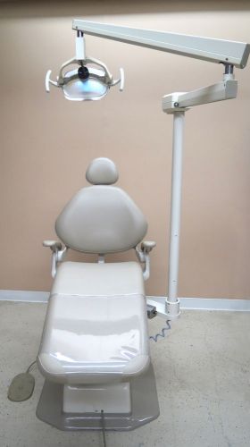 A-dec decade 1021 dental patient chair w/new upholstery &amp; adec operatory light for sale