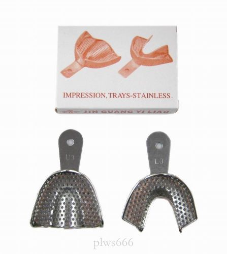 1 Pair New Impression Trays-Stainless For Dental U3 L3 Small