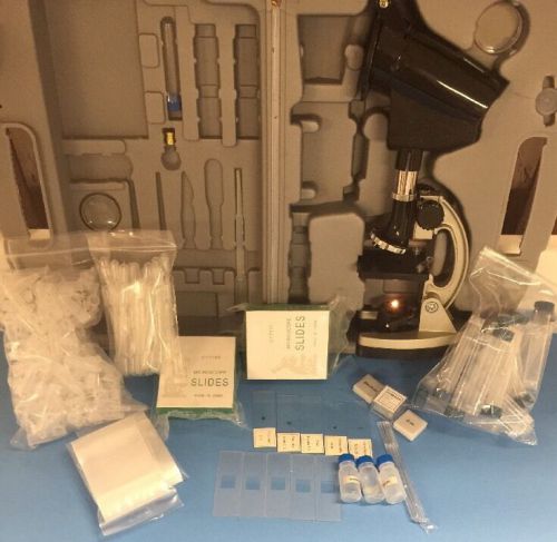 Educational beginner microscope kit with many extras to make your own slides! for sale