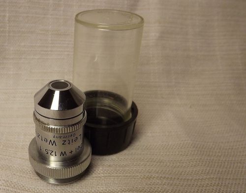 Rare Leitz C Oel+W 12.5:1 C Microscope Objective Lens Oil + Water Pol 215/0