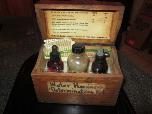 Vintage dubois water hardness kit w/ wood box paper labels for sale