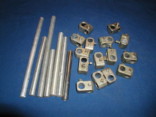 Lot of 15 Fisher FLEXAFRAME connectors for chemistry lab 90 degree, short rods