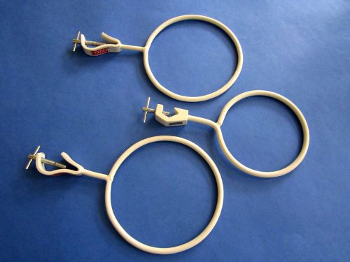 Funnel ring/retort clamp holder  large size set of 3 glassware handling,lab aids for sale