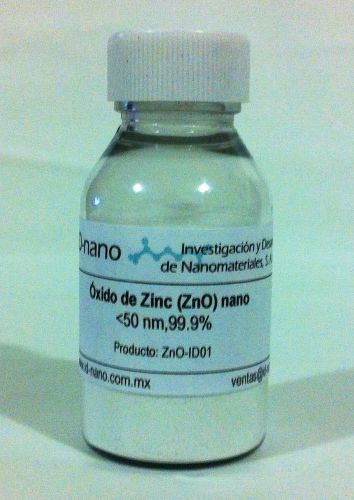 Zno nano &lt; 50 nm wurtzite. high purity (200g plastic bottle) for sale