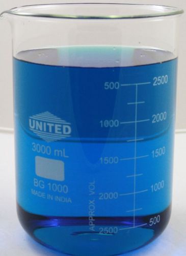 3000ml glass beaker borosil low form w/ pour spout 3 liter for sale