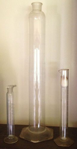 PYREX 1000 ml , 100 ml and 50ml Exax /lid Graduated Cylinders