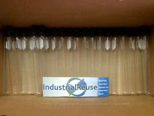 (23) kimax screw top laboratory glass test tubes with 3 extra lids for sale