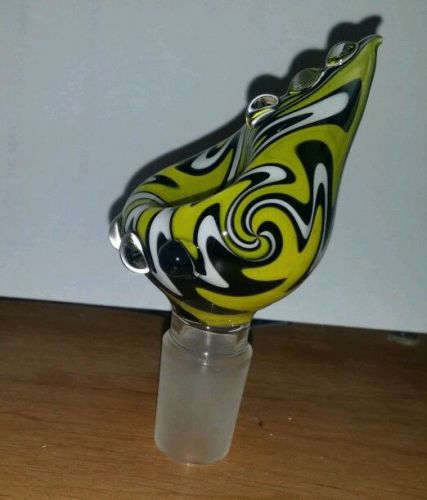 18mm glass on glass bowl slide downstem(yellow,black,white,)