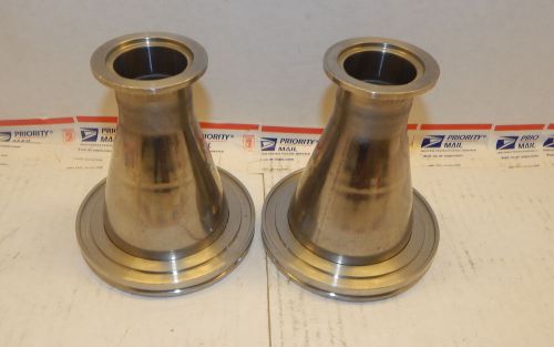 MDC NOR-CAL CONICAL ISO100 x NW25 x 4-1/2&#034;  STAINLESS STEEL - LOT OF 2