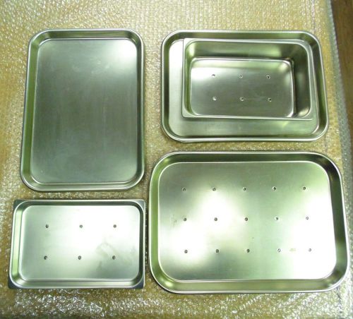Lot of 5 polar ware vollrath &amp; adcraft stainless instrument trays for sale