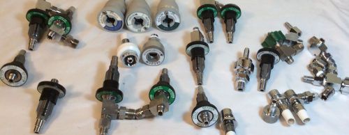 Huge LOT MED-STAR/Oxequip Oxygen/Vacuum + Quick Connect Ports &amp; Adapters
