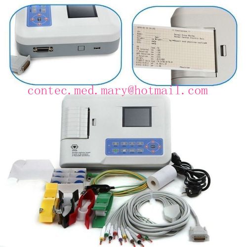 Ce ,fda,3-channel 12 lead color ecg ekg machine w pc software with printer for sale