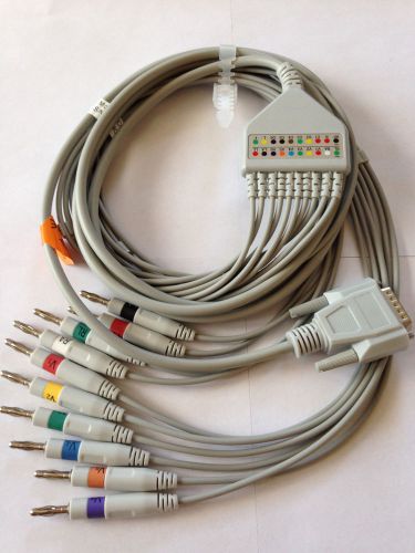 Nihon Kohden ECG-EKG 12 leads Cable Without Resistance