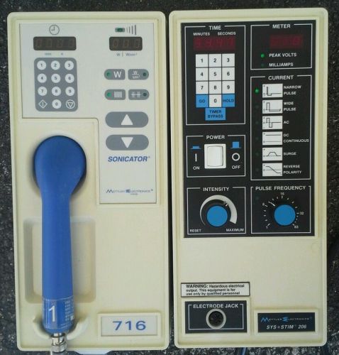 Mettler sonicator me 716 + sys stim 206 ultrasound therapy set no reserve ! for sale