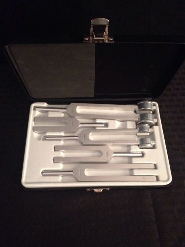 MILTEX 5 Piece Tuning Fork Set In Case 512 C, 1024 C, 256 C, 2048 C, 128 C