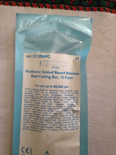 Medtronic Xomed 3112940C Round Syainless Steel Cutting Bur (1 pc) 7mm 44m