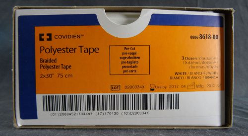 Covidien Polyester Braided Tape 2x30&#034; 88868618-00 - 36 Pack - 04/2017 - NEW
