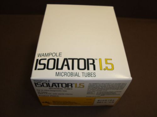 Wampole ISOLATOR 1.5 ml Microbial 25 Tubes Product# 50C5 EXP:2016/05 New Box