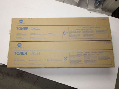 New Genuine Konica Minolta TN712 (2pk) A3VU030 Black Toner for the Bizhub 754