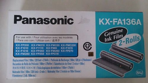Genuine panasonic kx-fa136a fax ink film ribbons (2-pack) new &amp; sealed for sale