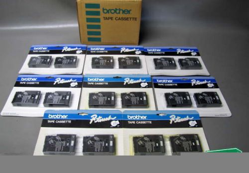 6 NEW 2 PC BROTHER TC-00 P-TOUCH TAPE CASSETTE 25 FEET INSTANT LETTERING BLACK