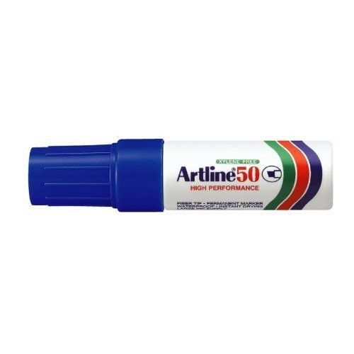 Artline 50 3-6mm Jumbo Chisel Tip Permanent Marker - Blue [Pack of 12]