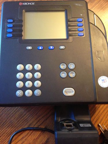 Kronos touch id system 4500 time clock w/biometric touch id reader,cord, used for sale