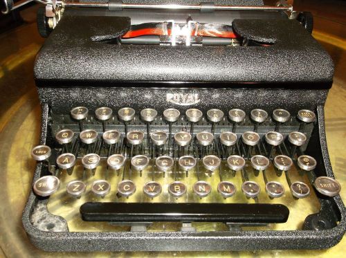 Antique 1930&#039;s ROYAL GLASS KEYS Standard Portable Vintage Typewriter  SERVICED
