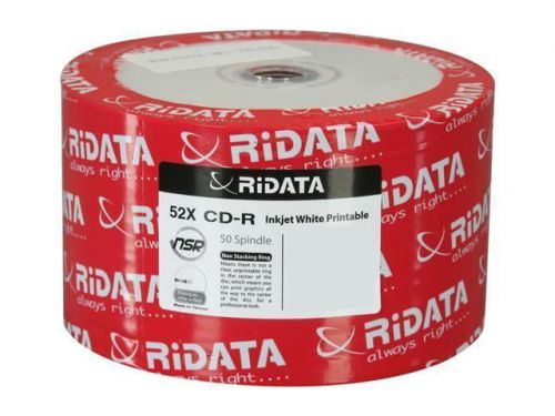 Sale 500 white inkjet hub  printable ritek ridata cd-r,700mb,52x, a grade for sale