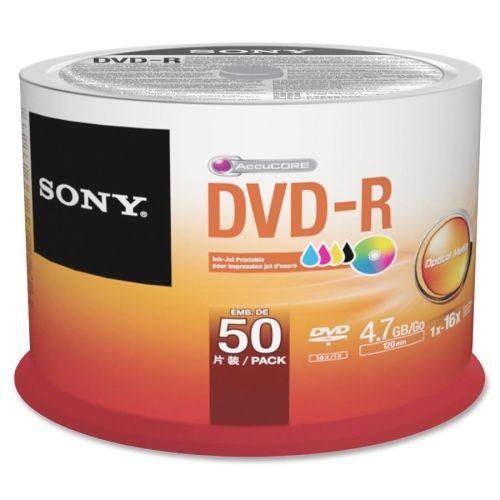 Sony dvd recordable media - dvd-r - 16x - 4.70 gb - 50 pack- 120mm for sale