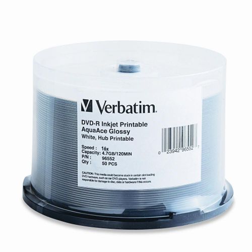 Verbatim AquaAce 4.7 GB up to 16x Glossy White Inkjet PrintableHub Printable