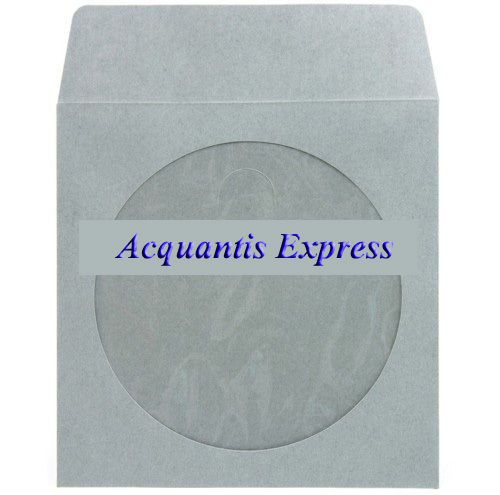 ?? 100 GRAY Color CD DVD Paper Sleeves w/Window Free Ship ??