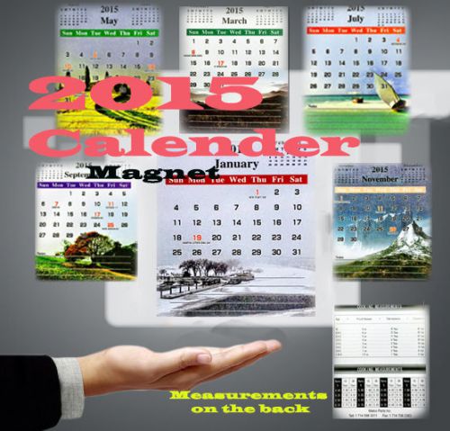 2015 Magnetic Season Change 4&#034;X3.5&#034; Calenders with Cooking Measurements SET OF 4