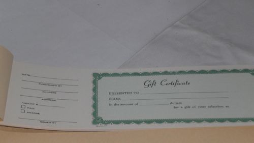 50 count gift certificate book with receipt - new for sale