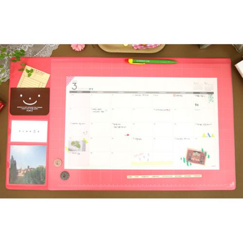 2015 desk mat scheduler l size _ cheery pink / month planner scheduler for sale