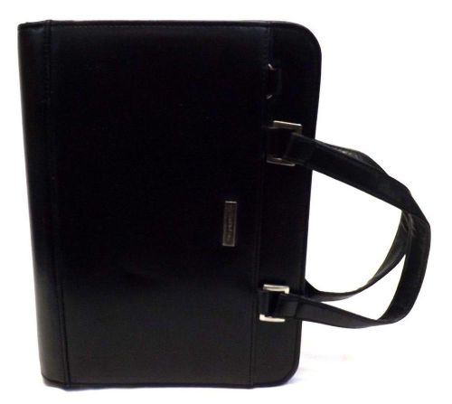 FRANKLIN COVEY Planner, 10 x 7.5 with handles, Black Faux Leather Zip Around